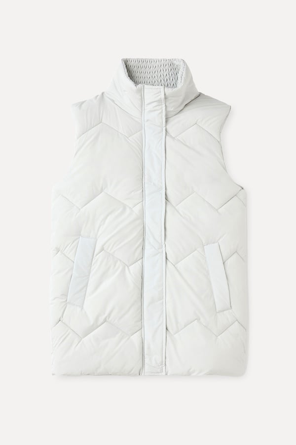 KAPİTONELİ DİK YAKA ŞİŞME YELEK