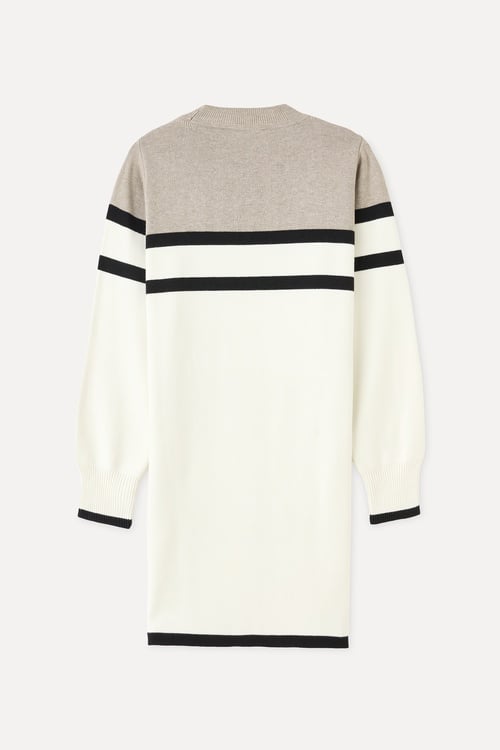  ÇİZGİLİ TRİKO MİNİ ELBİSE