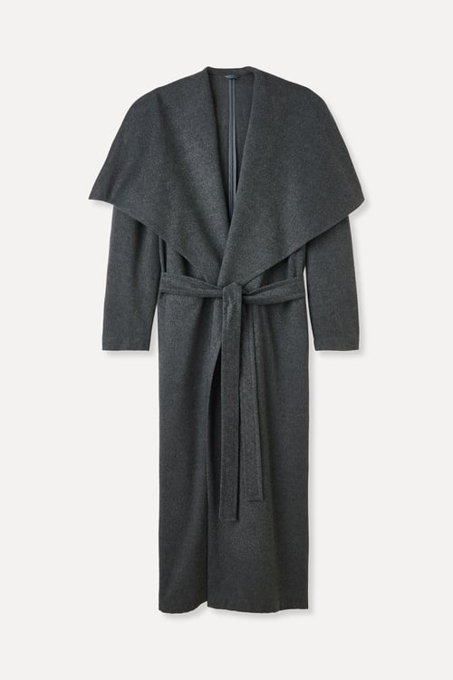  OVERSIZE KEMERLİ UZUN PALTO