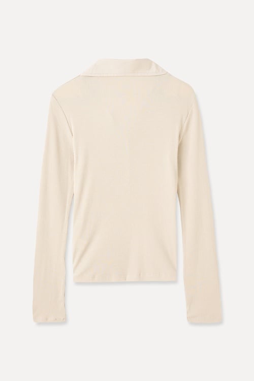 MODAL KARIŞIMLI FITTED UZUN KOLLU BLUZ