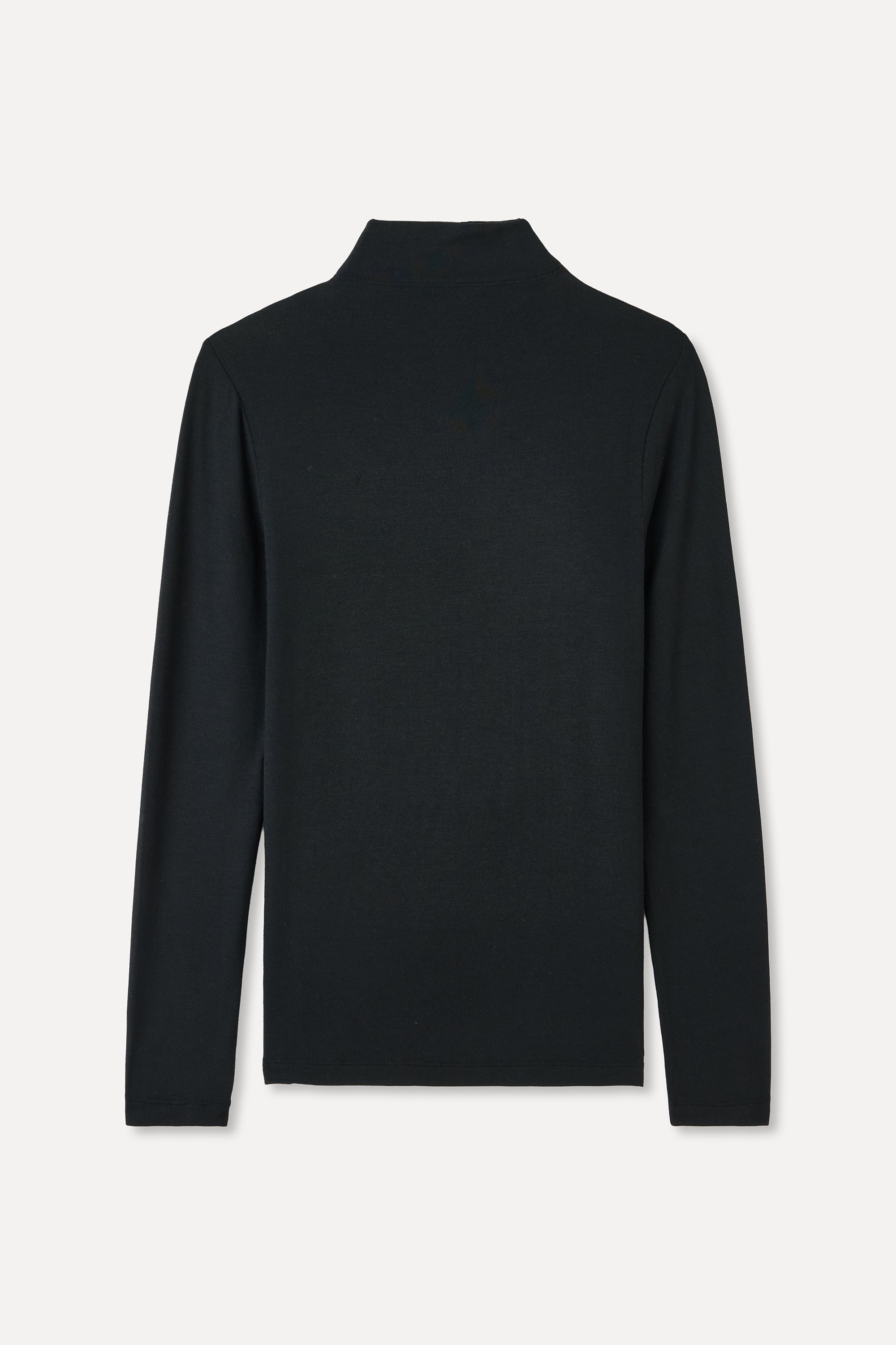 MODAL KARIŞIMLI DİK YAKA FITTED UZUN KOLLU T-SHIRT