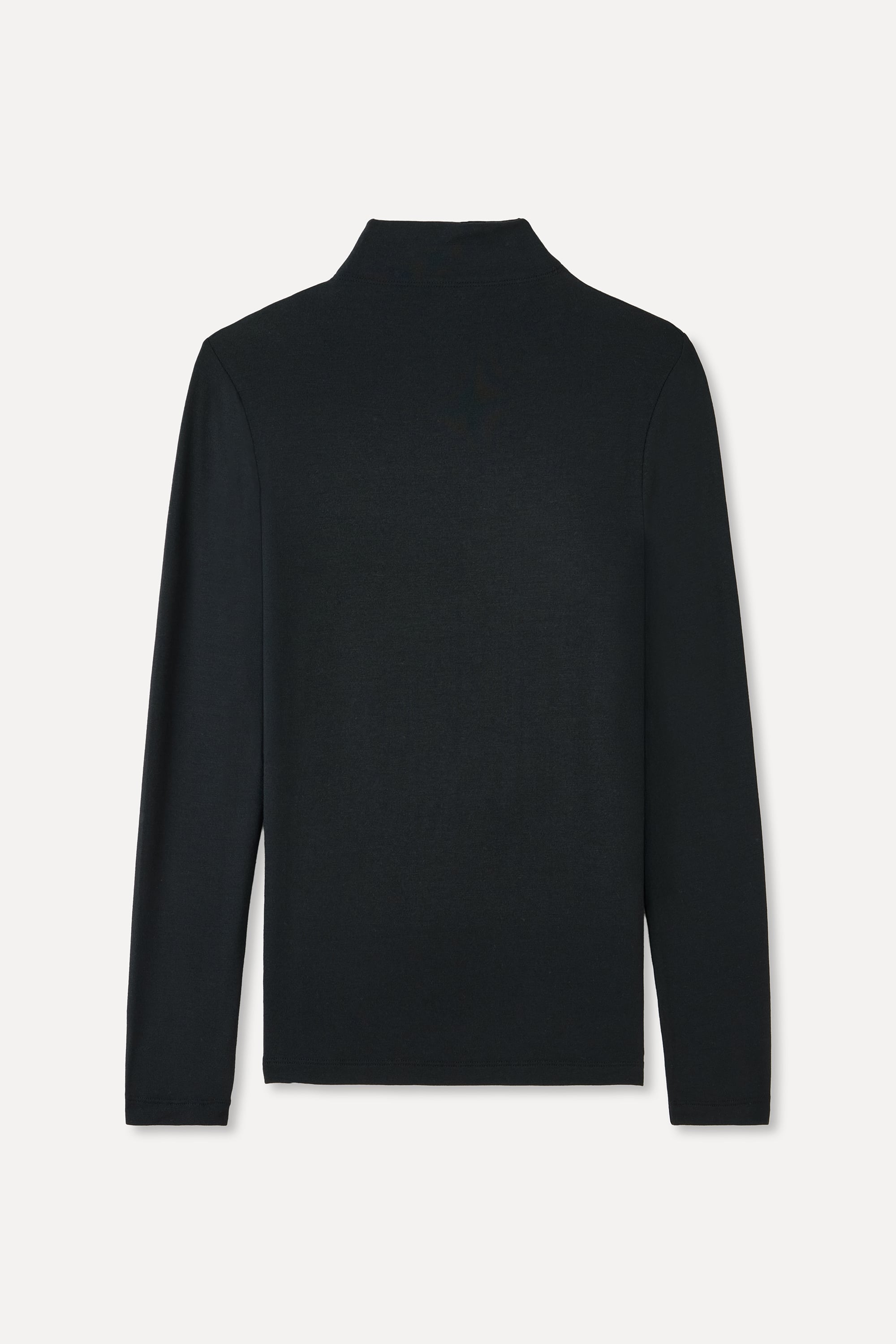 MODAL KARIŞIMLI DİK YAKA FITTED UZUN KOLLU T-SHIRT