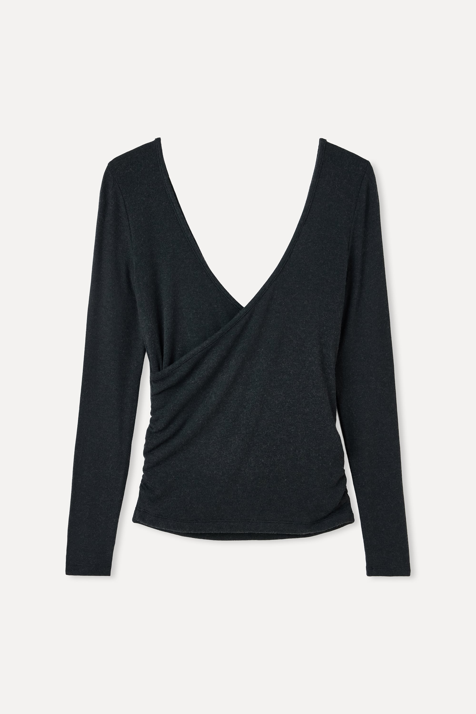 V YAKA FITTED UZUN KOLLU BLUZ