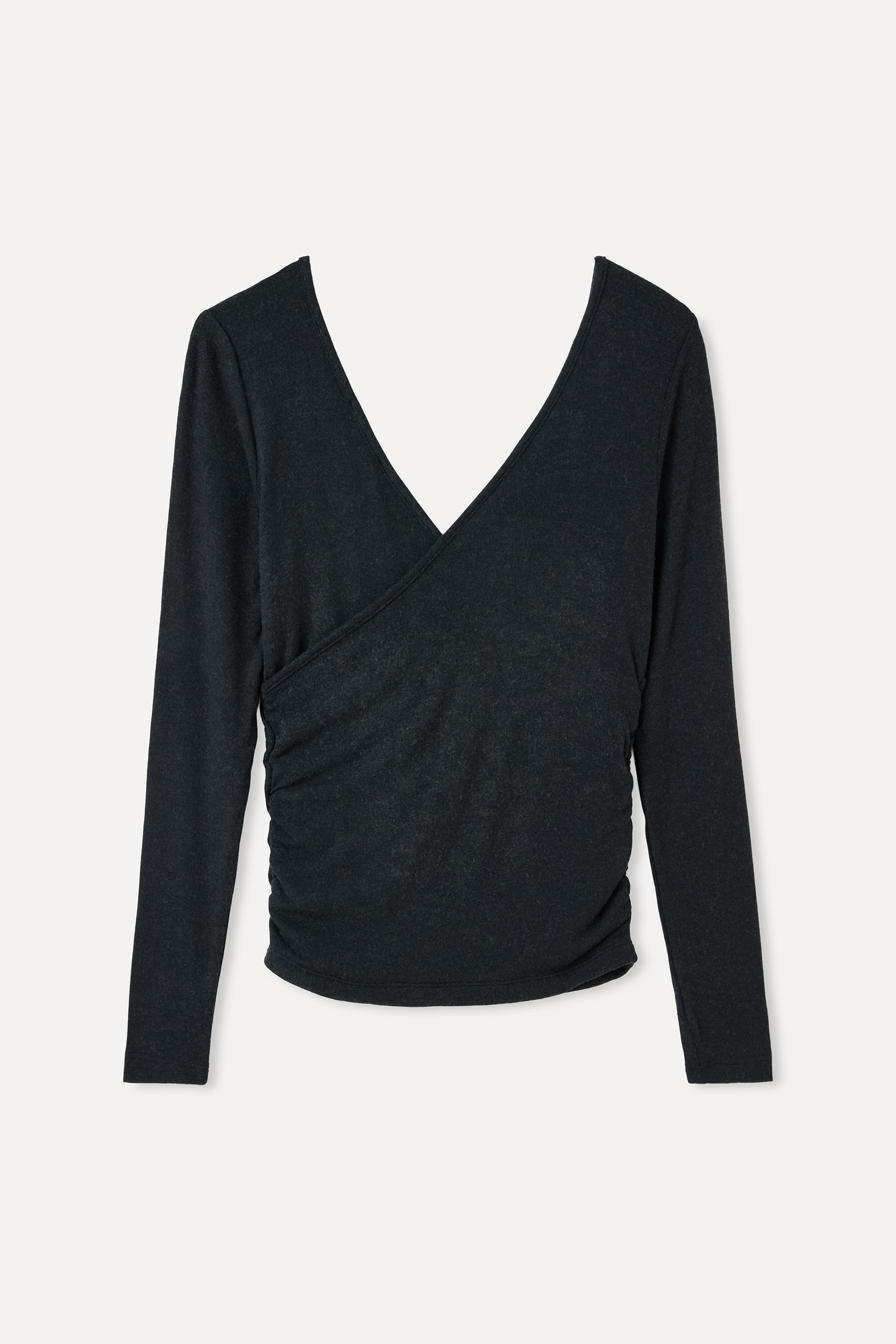 V YAKA FITTED UZUN KOLLU BLUZ