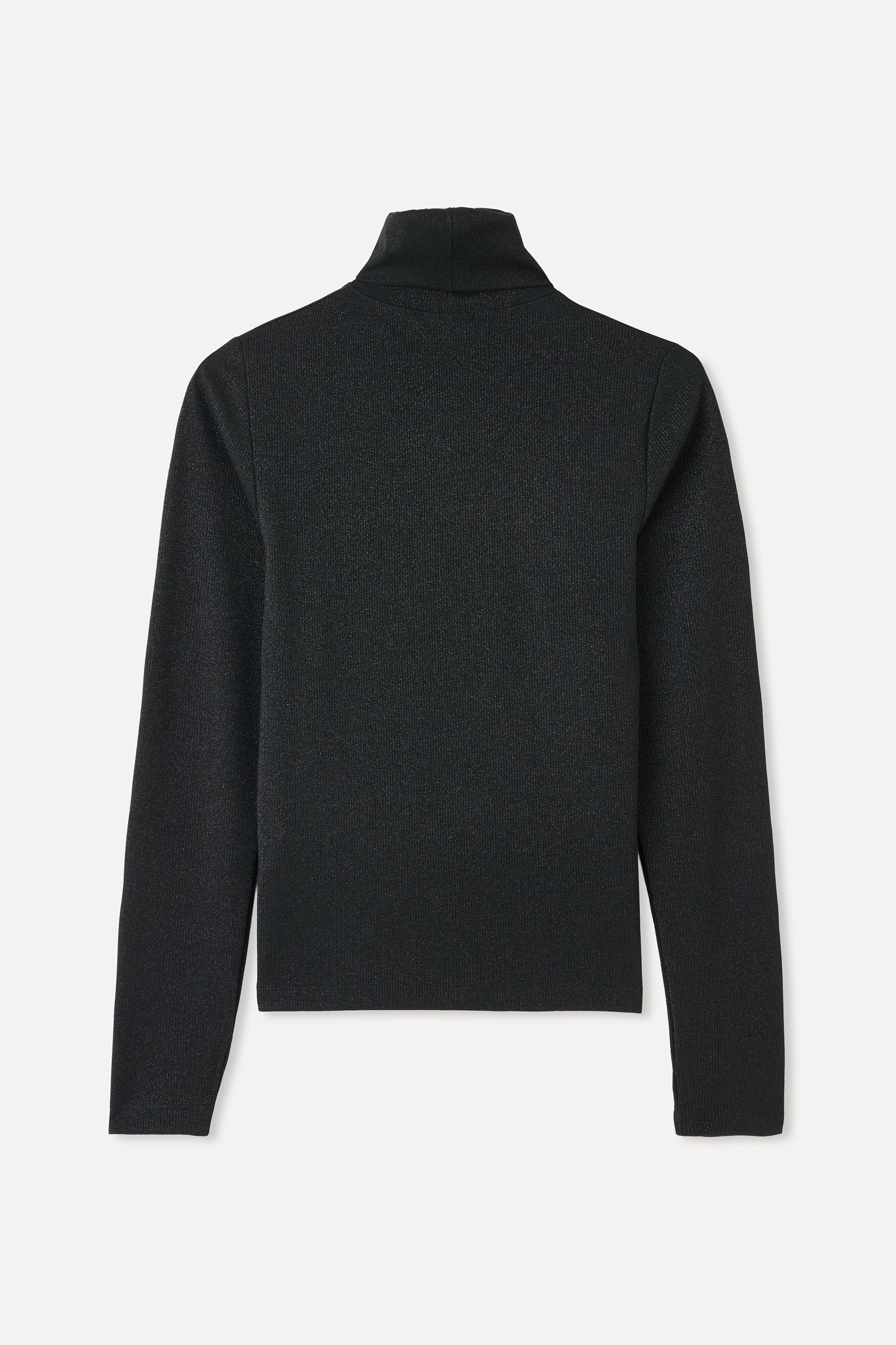 DİK YAKA FITTED UZUN KOLLU T-SHIRT