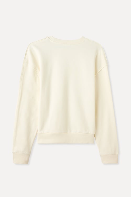  LOOSE FIT BİSİKLET YAKA TAŞLI SWEATSHIRT