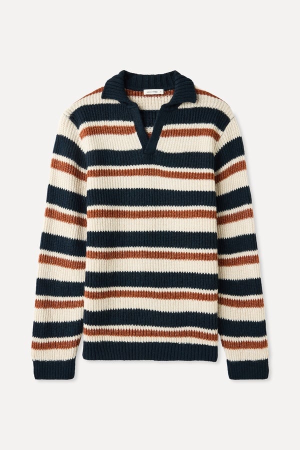 ÇİZGİLİ LOOSE FIT POLO YAKA KAZAK