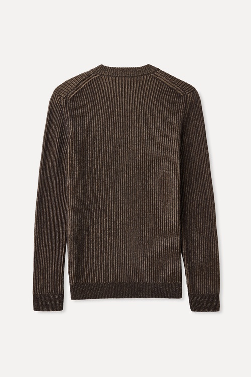  ÇİZGİLİ BİSİKLET YAKA YÜNLÜ KAZAK