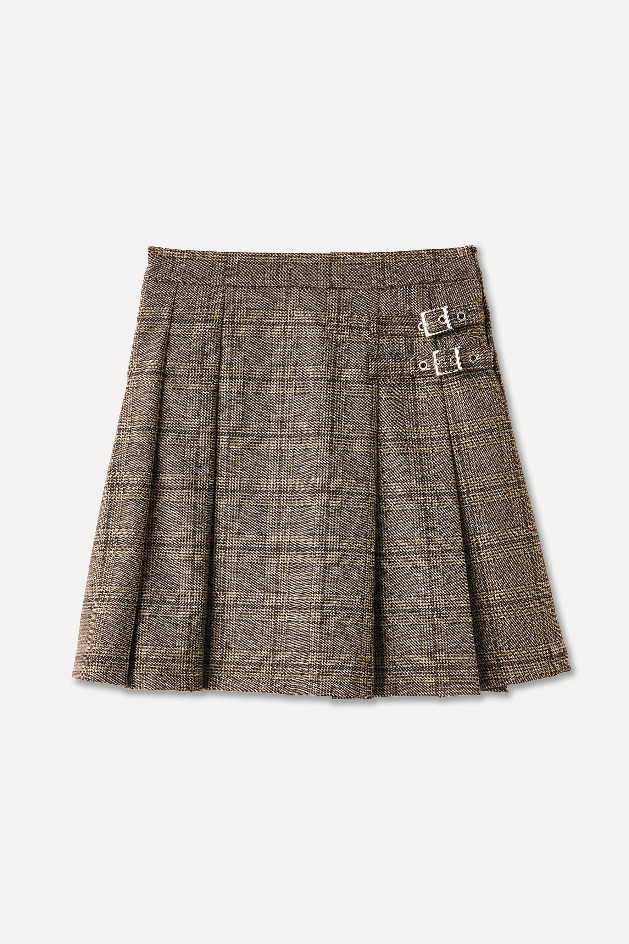 EKOSELİ KEMER DETAYLI MİNİ ETEK