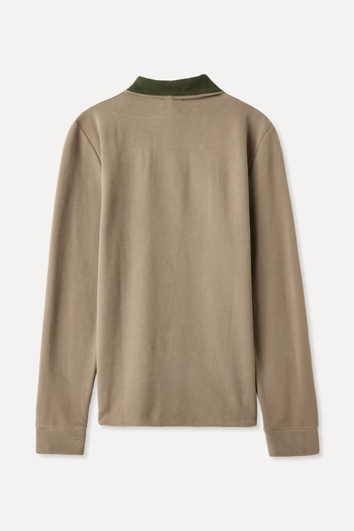 FERMUARLI DİK YAKA SWEATSHIRT