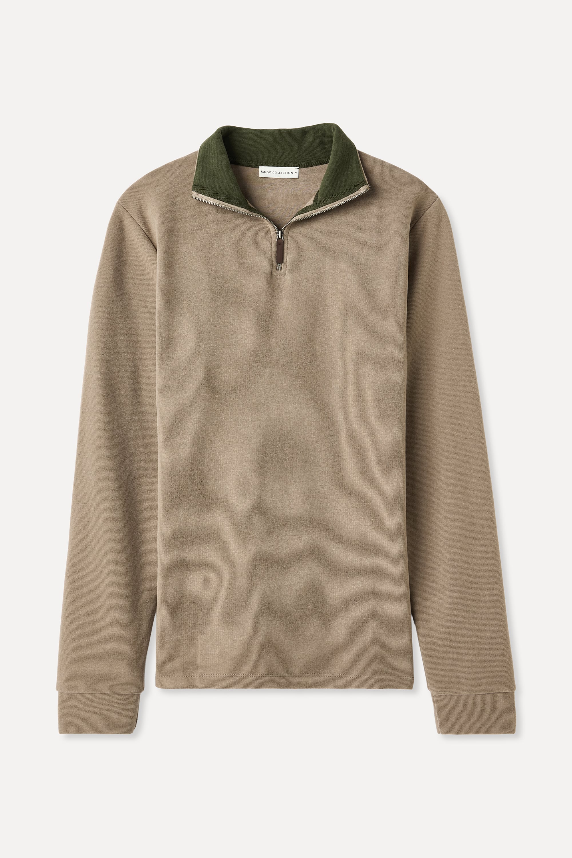 FERMUARLI DİK YAKA SWEATSHIRT