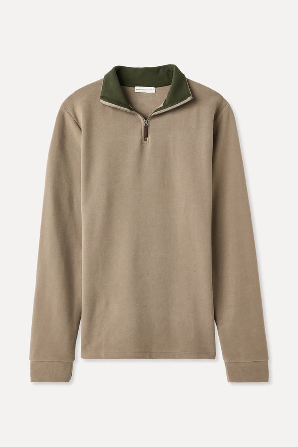 FERMUARLI DİK YAKA SWEATSHIRT