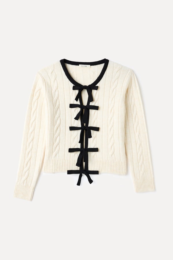 FİYONK BAĞLAMALI ÖRGÜ DESENLİ HIRKA