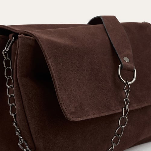 SÜET DOKULU OMUZ ÇANTASI