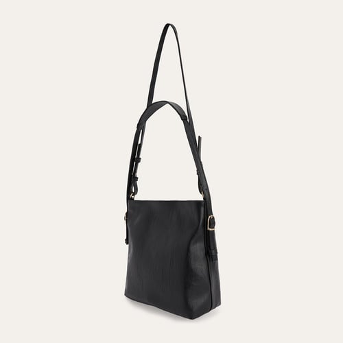 KIRIŞIK DERİ GÖRÜNÜMLÜ ÇİFT ASKILI OMUZ ÇANTASI