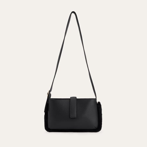 PELÜŞ DETAYLI OMUZ ÇANTASI