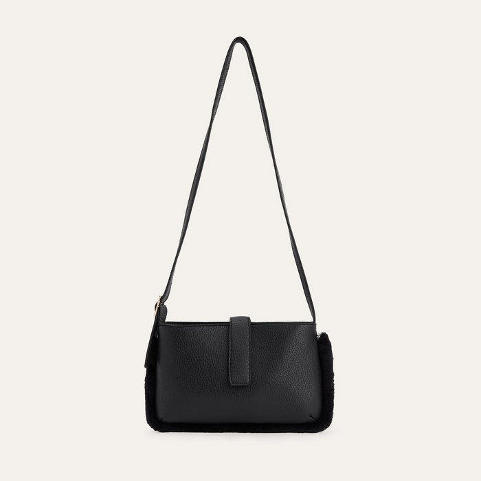 PELÜŞ DETAYLI OMUZ ÇANTASI