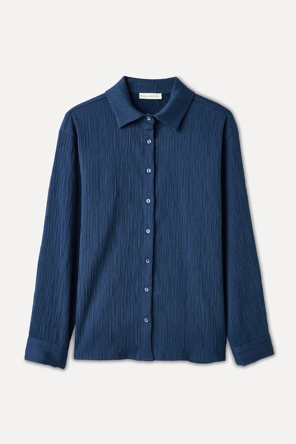 REGULAR FIT DOKULU UZUN KOLLU GÖMLEK