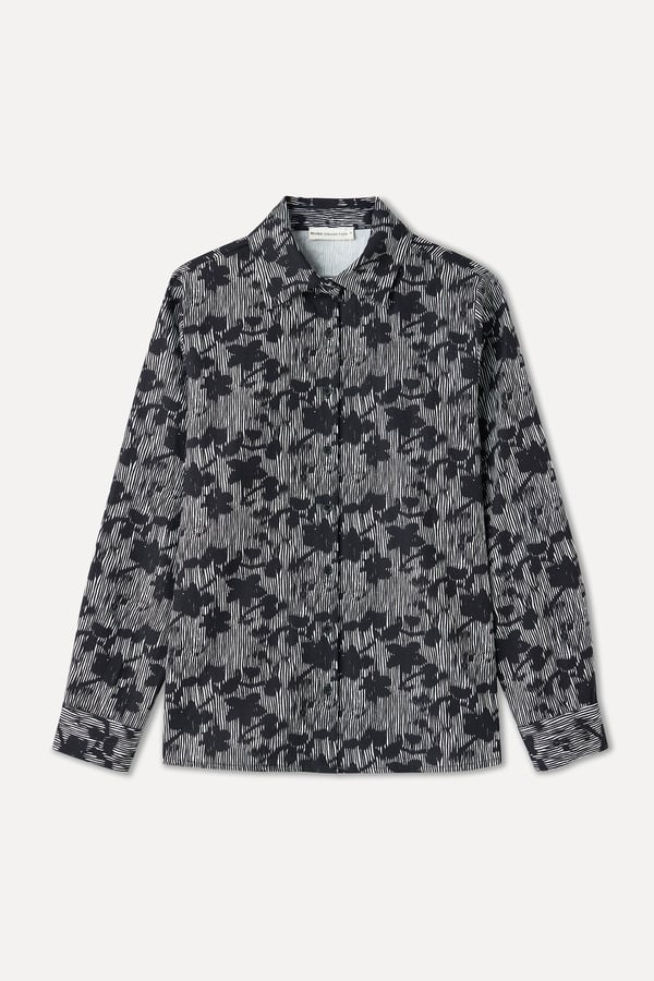 BASKILI UZUN KOLLU GÖMLEK