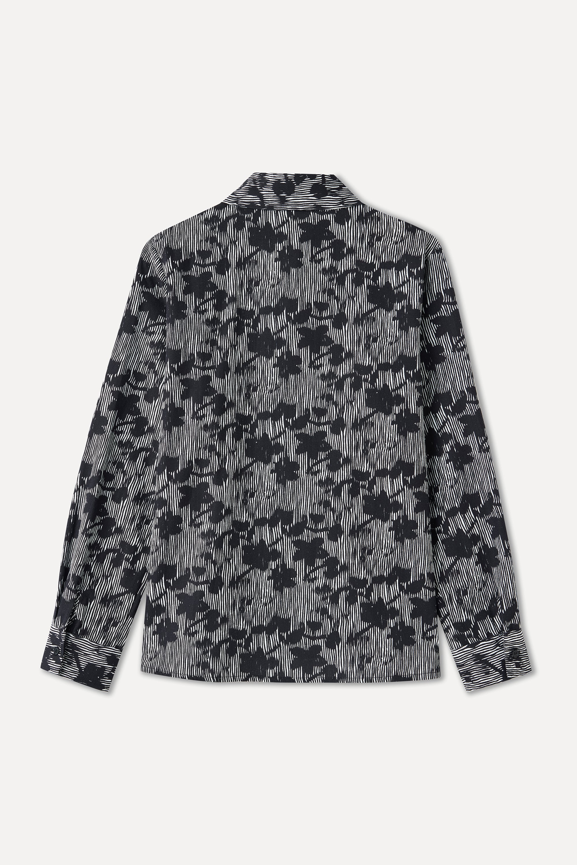 BASKILI UZUN KOLLU GÖMLEK