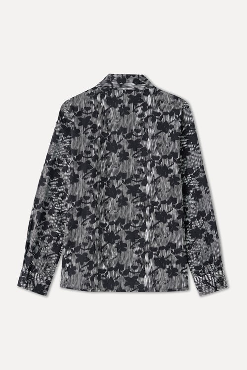 BASKILI UZUN KOLLU GÖMLEK