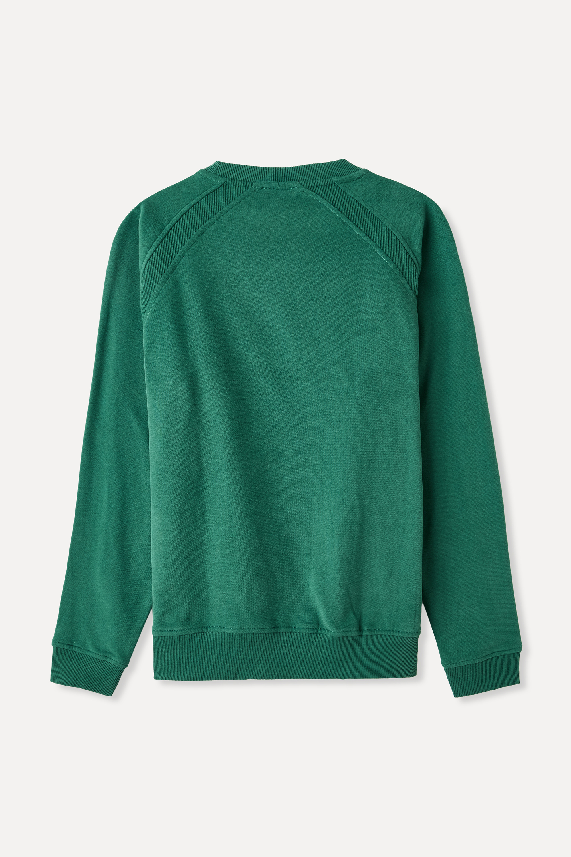 Erkek Yeşil Loose Fit Bisiklet Yaka Sweatshirt