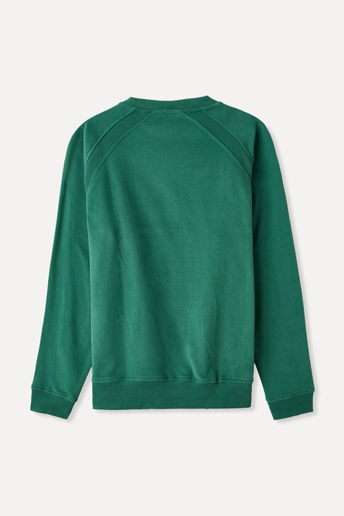  Erkek Yeşil Loose Fit Bisiklet Yaka Sweatshirt