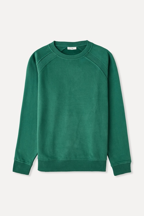  Erkek Yeşil Loose Fit Bisiklet Yaka Sweatshirt