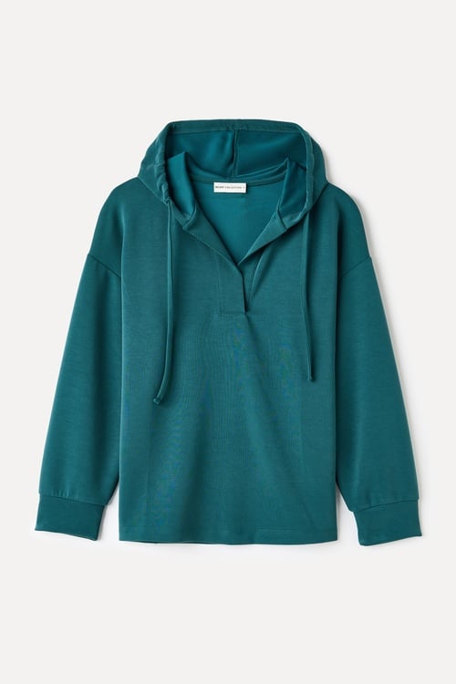 LOOSE FIT MODAL KARIŞIMLI KAPÜŞONLU SWEATSHIRT