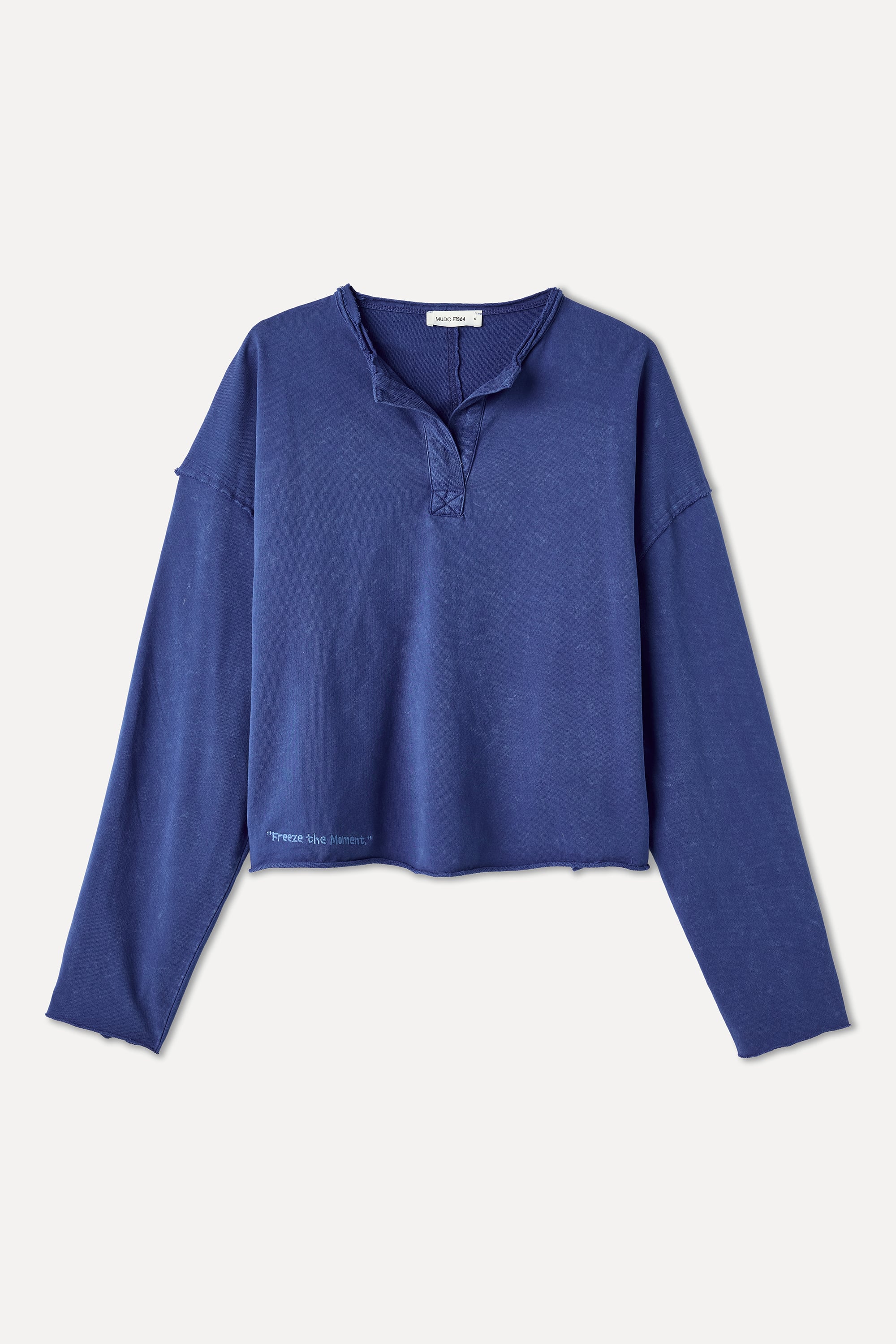 NAKIŞLI BİSİKLET YAKA SWEATSHIRT