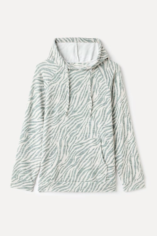 BASKILI KAPÜŞONLU SWEATSHIRT