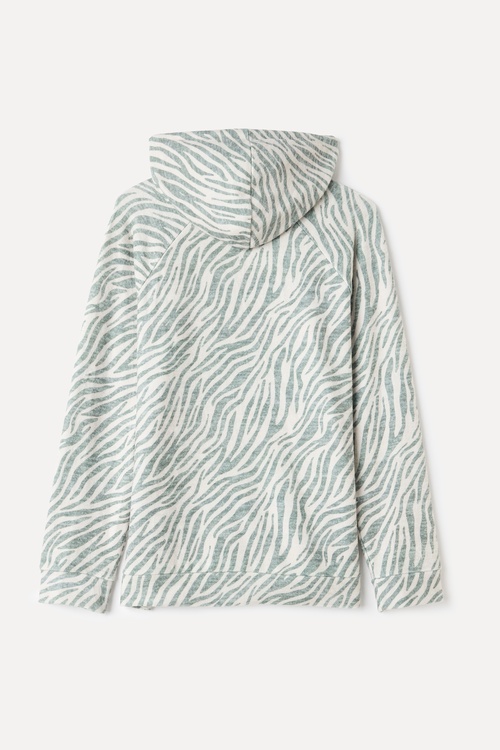 BASKILI KAPÜŞONLU SWEATSHIRT