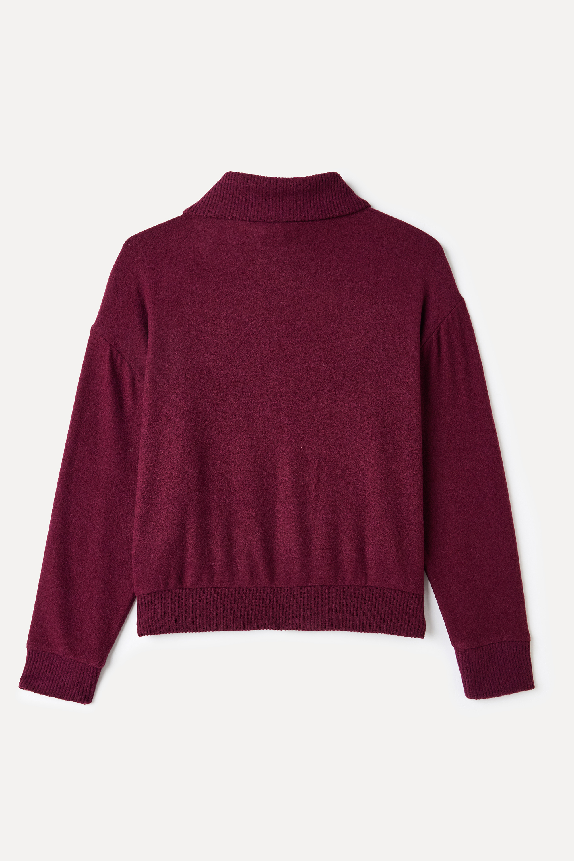 FERMUARLI DİK YAKA SWEATSHIRT