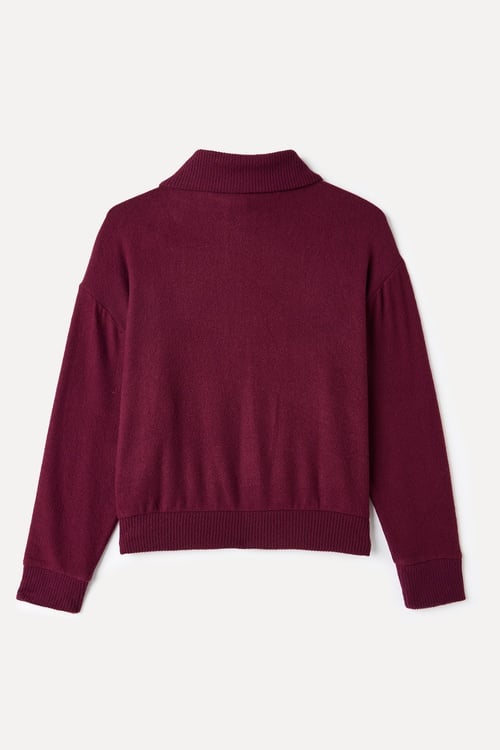 FERMUARLI DİK YAKA SWEATSHIRT