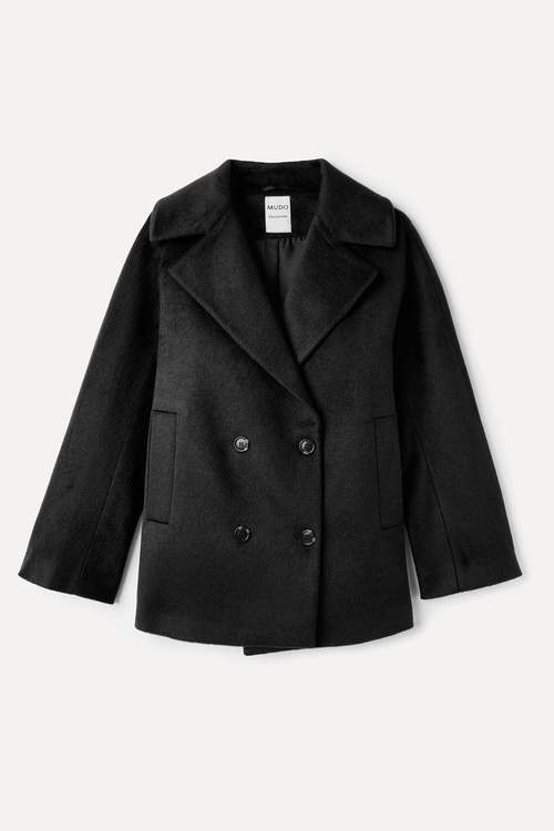 LOOSE FIT KISA YÜN KARIŞIMLI PALTO