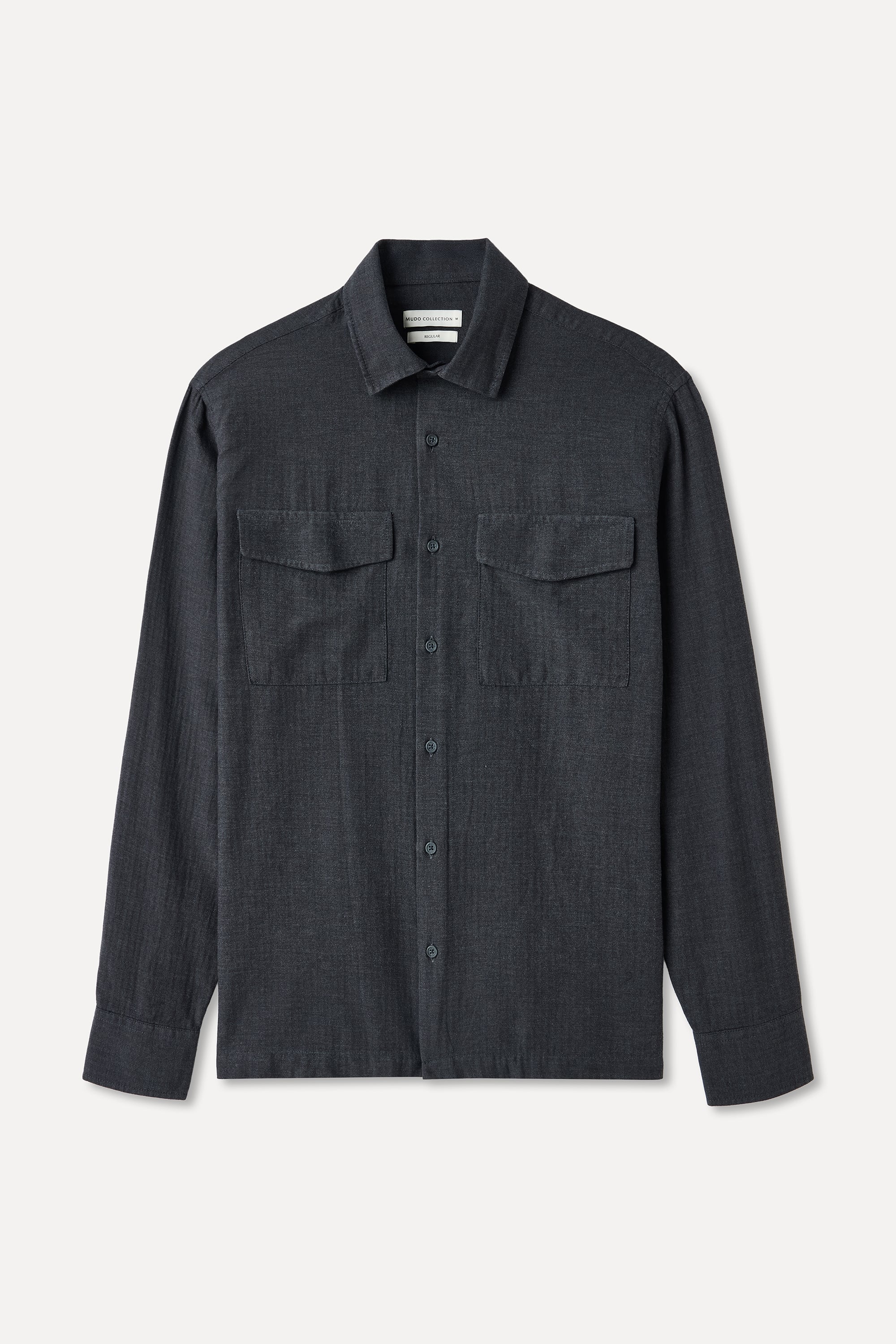 BALIKSIRTI DESENLİ REGULAR FIT UZUN KOLLU GÖMLEK