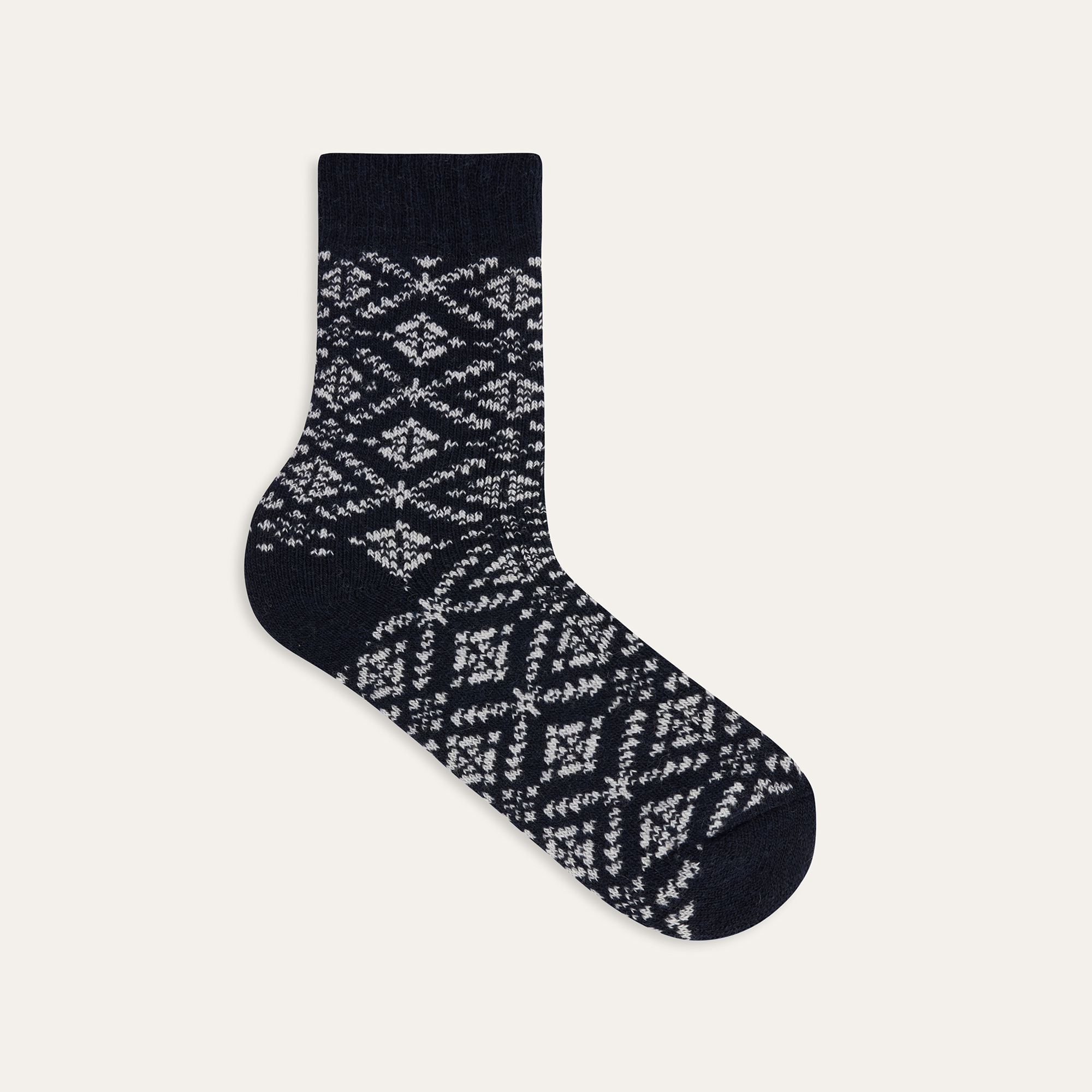 DESENLİ YÜN KARIŞIMLI SOKET ÇORAP