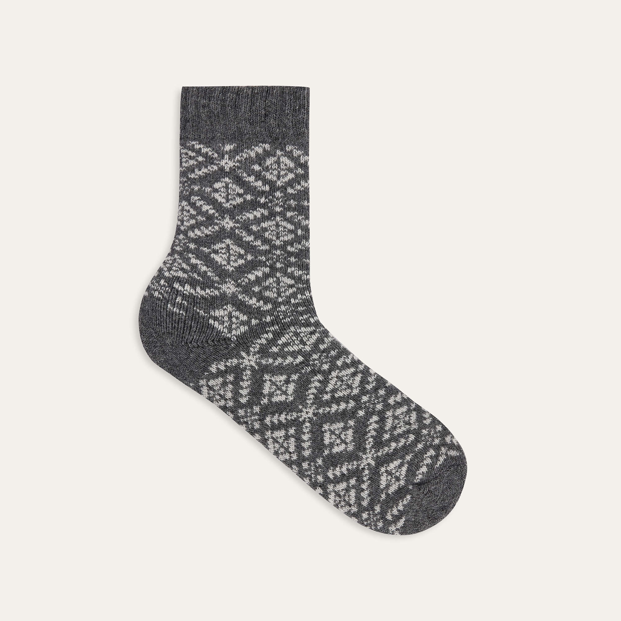 DESENLİ YÜN KARIŞIMLI SOKET ÇORAP