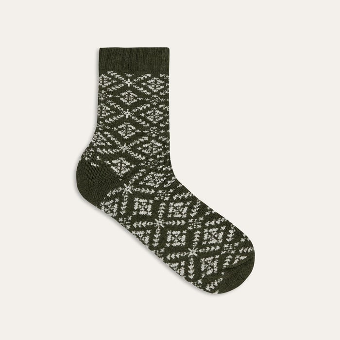 DESENLİ YÜN KARIŞIMLI SOKET ÇORAP