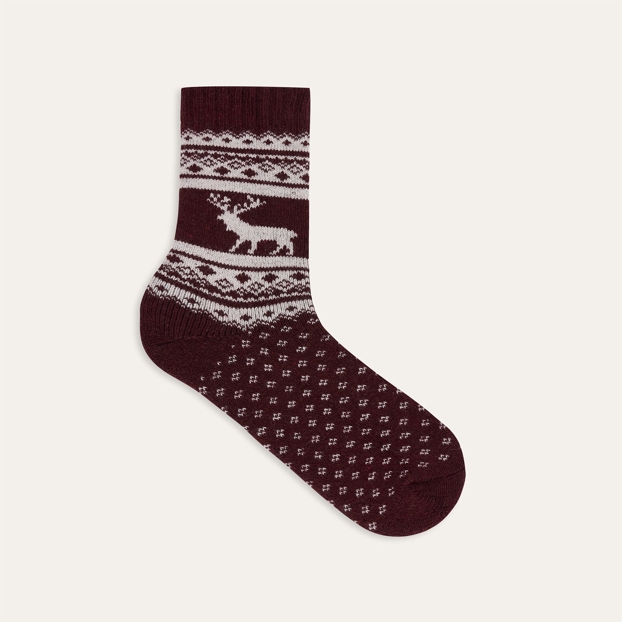 DESENLİ YÜN KARIŞIMLI SOKET ÇORAP