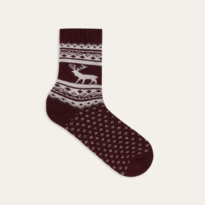 DESENLİ YÜN KARIŞIMLI SOKET ÇORAP