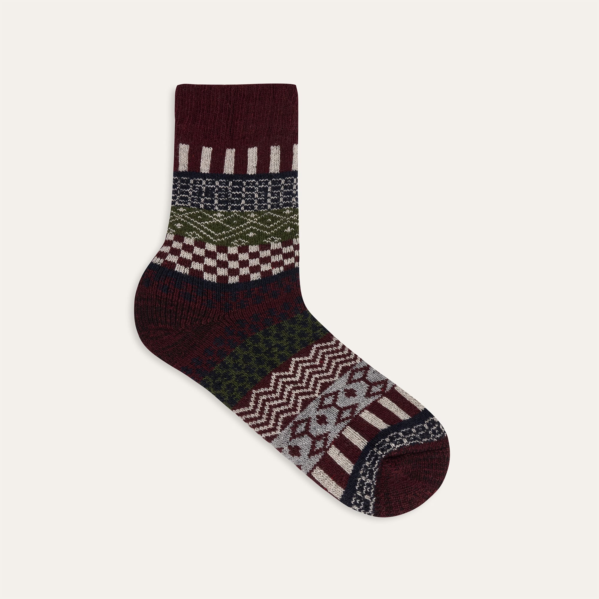 DESENLİ YÜN KARIŞIMLI SOKET ÇORAP