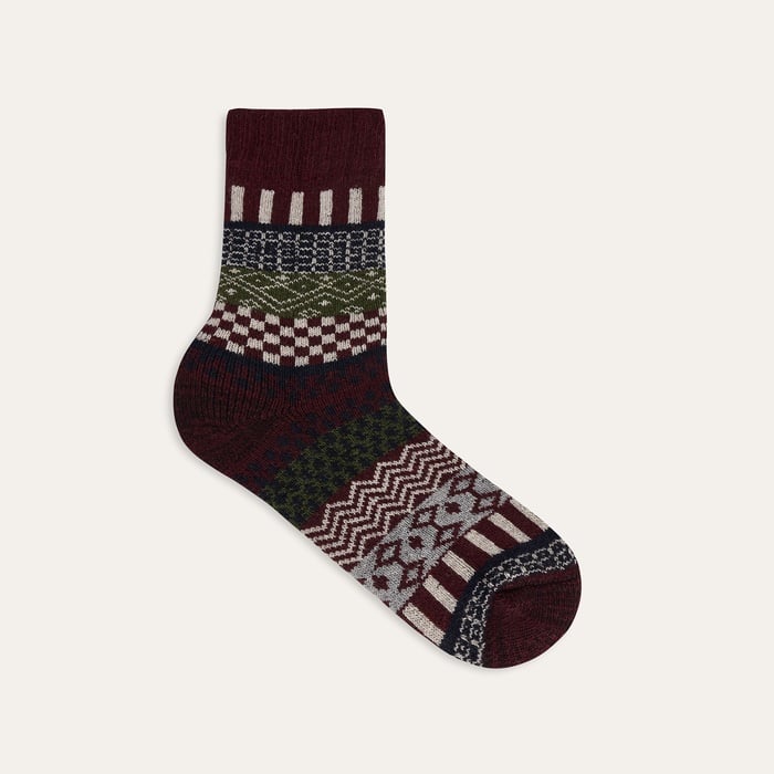 DESENLİ YÜN KARIŞIMLI SOKET ÇORAP