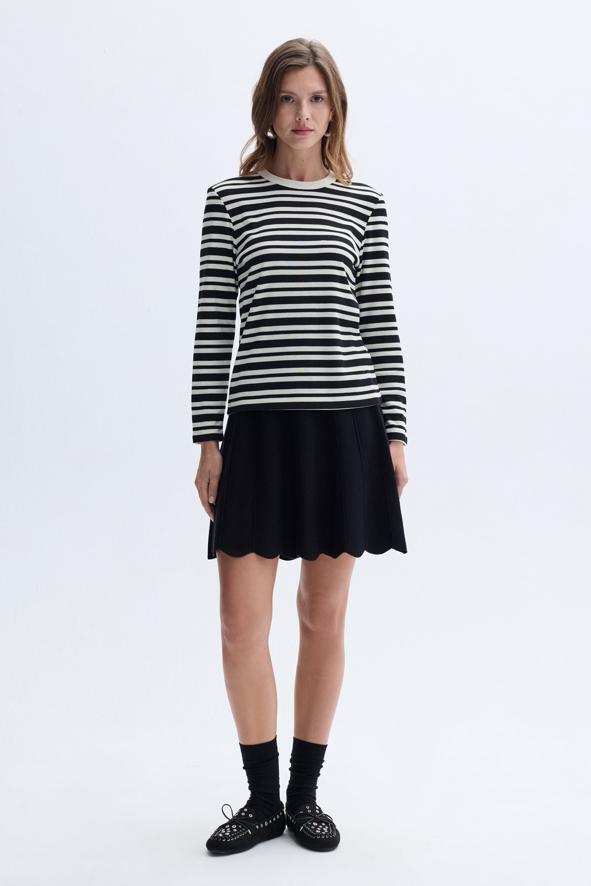 NERVÜR DİKİŞ DETAYLI MİNİ ETEK