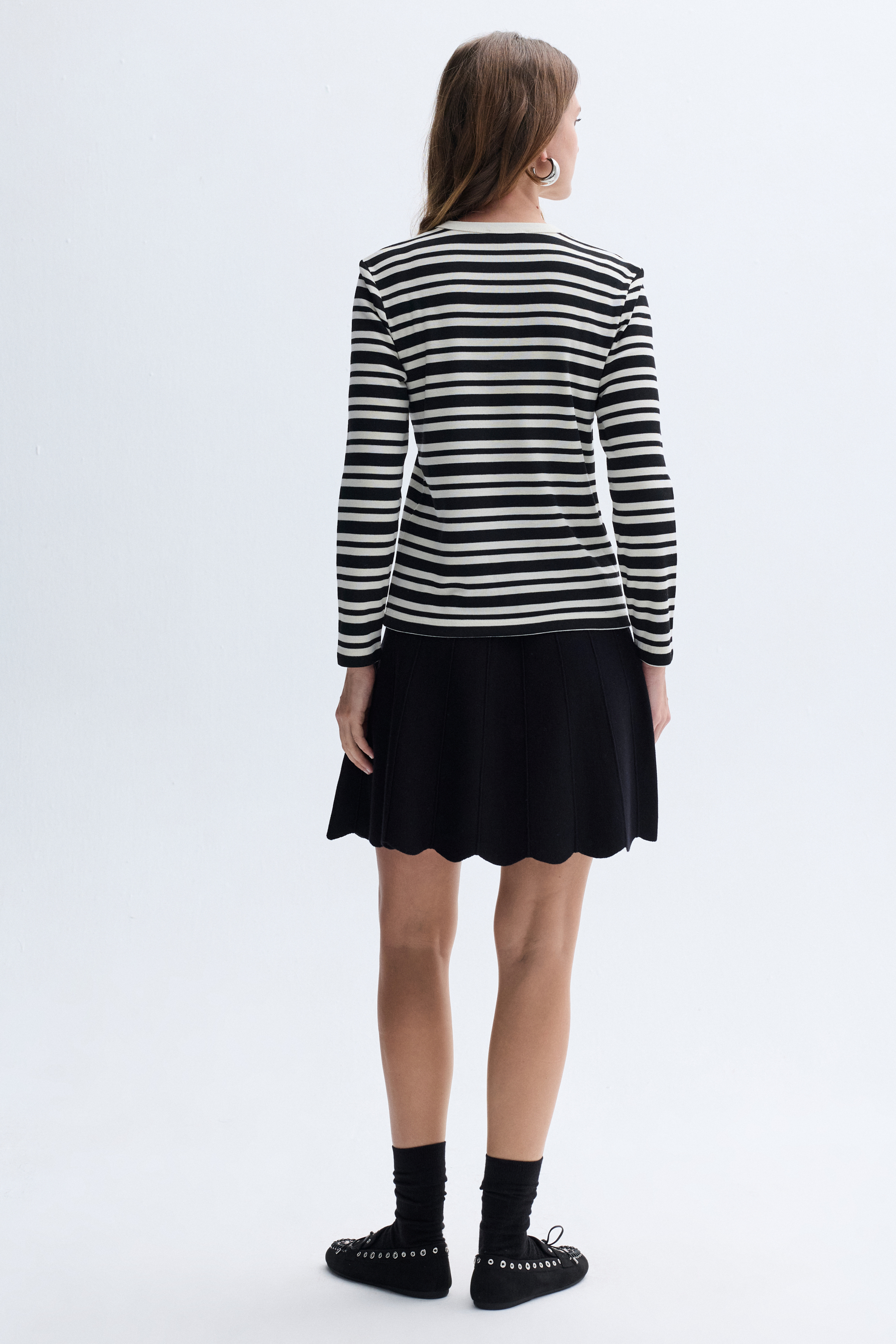 NERVÜR DİKİŞ DETAYLI MİNİ ETEK