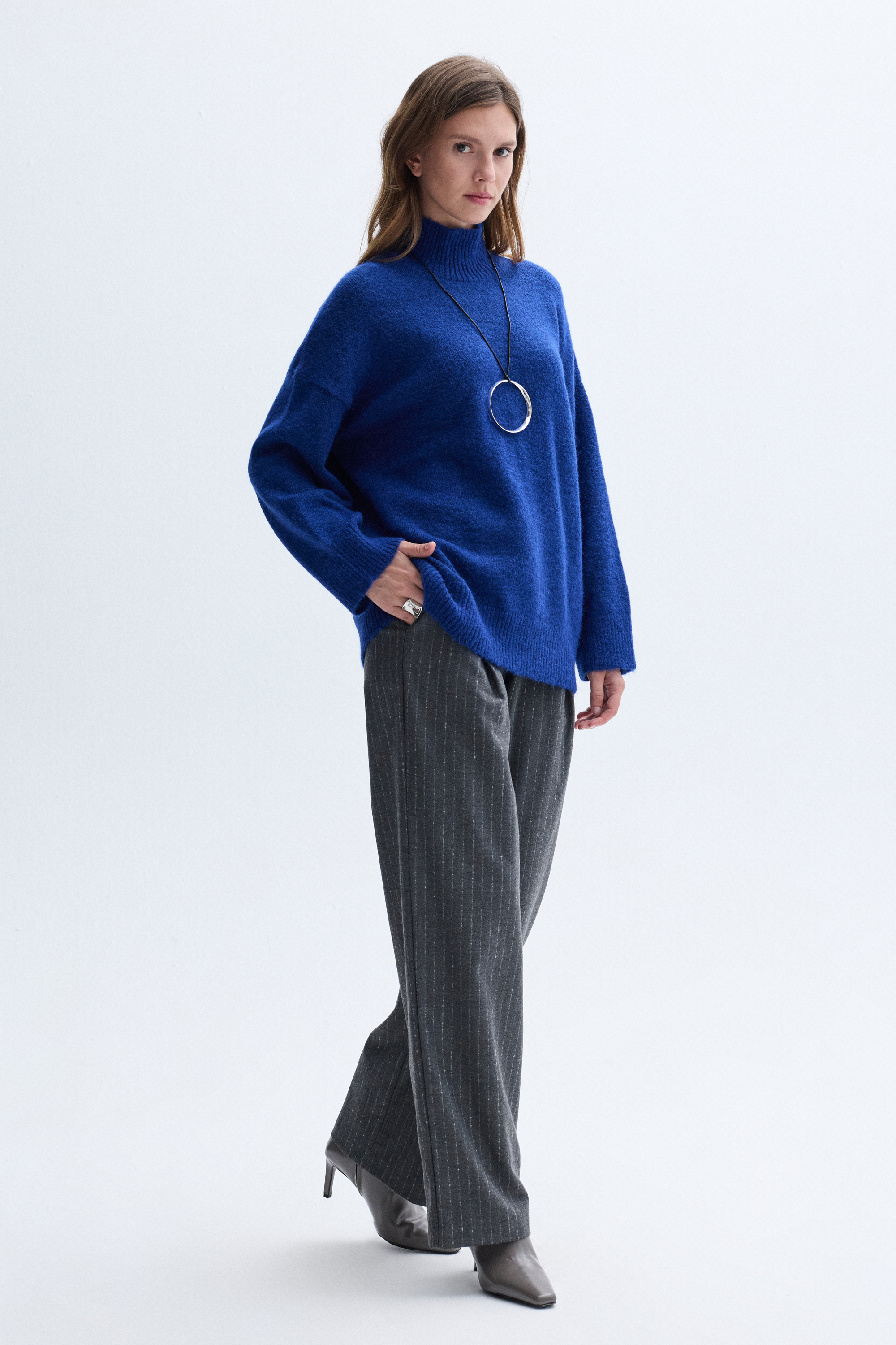 BALIKÇI YAKA OVERSIZE KAZAK