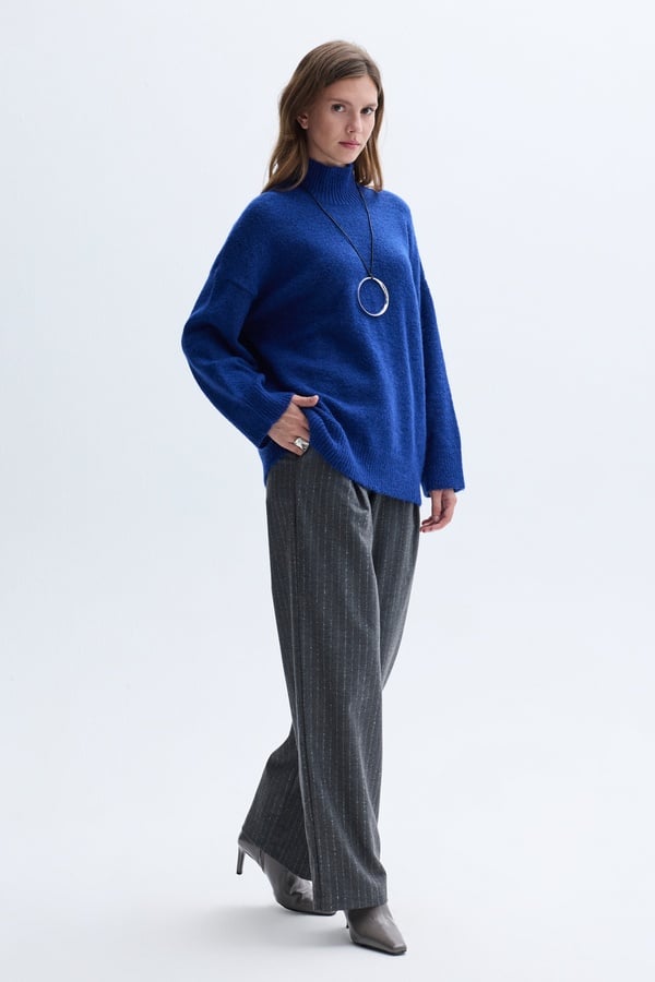 ÇİZGİLİ PİLELİ HAVUÇ PANTOLON