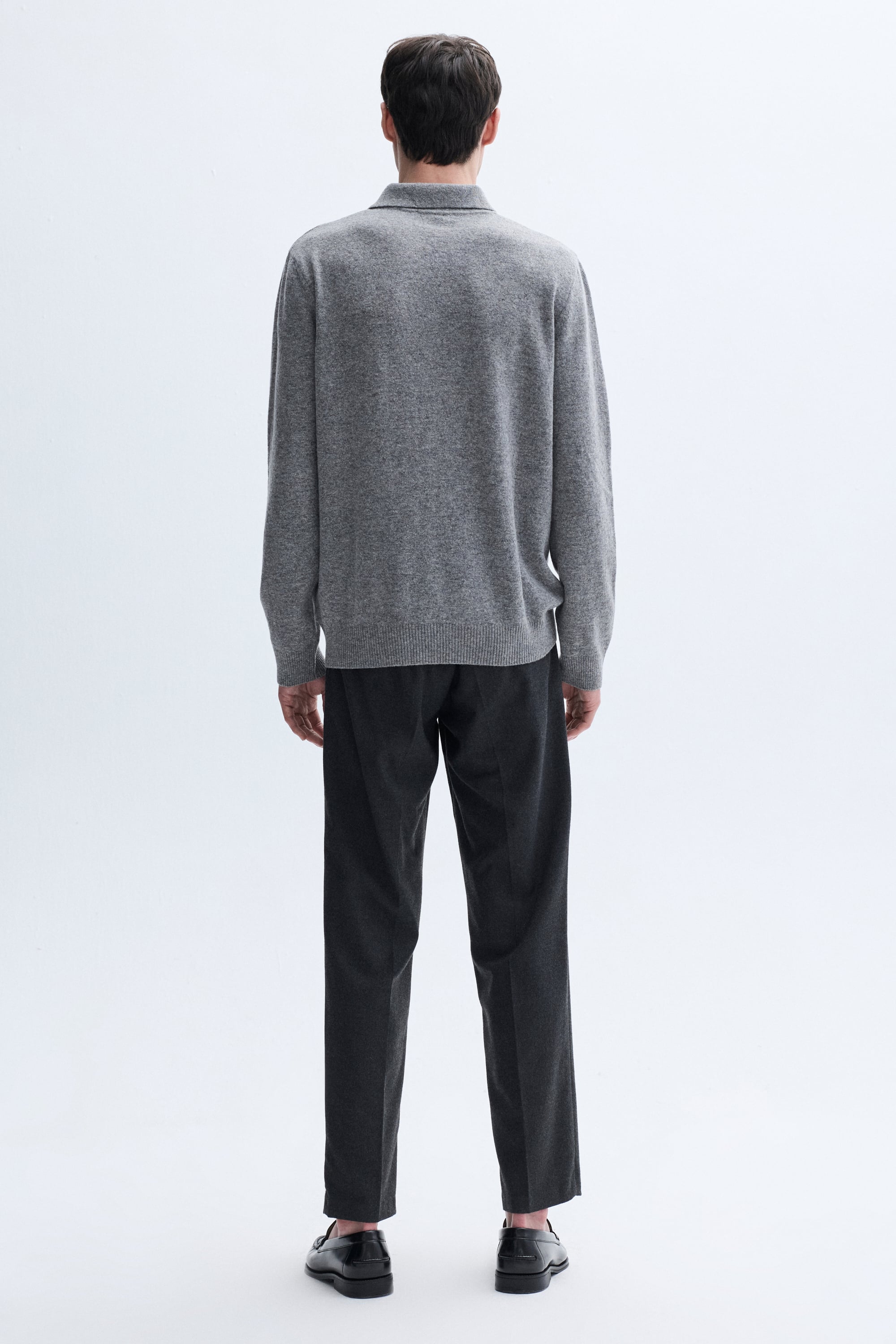 RENK BLOKLU FERMUARLI POLO YAKA YÜNLÜ KAZAK