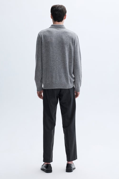  RENK BLOKLU FERMUARLI POLO YAKA YÜNLÜ KAZAK