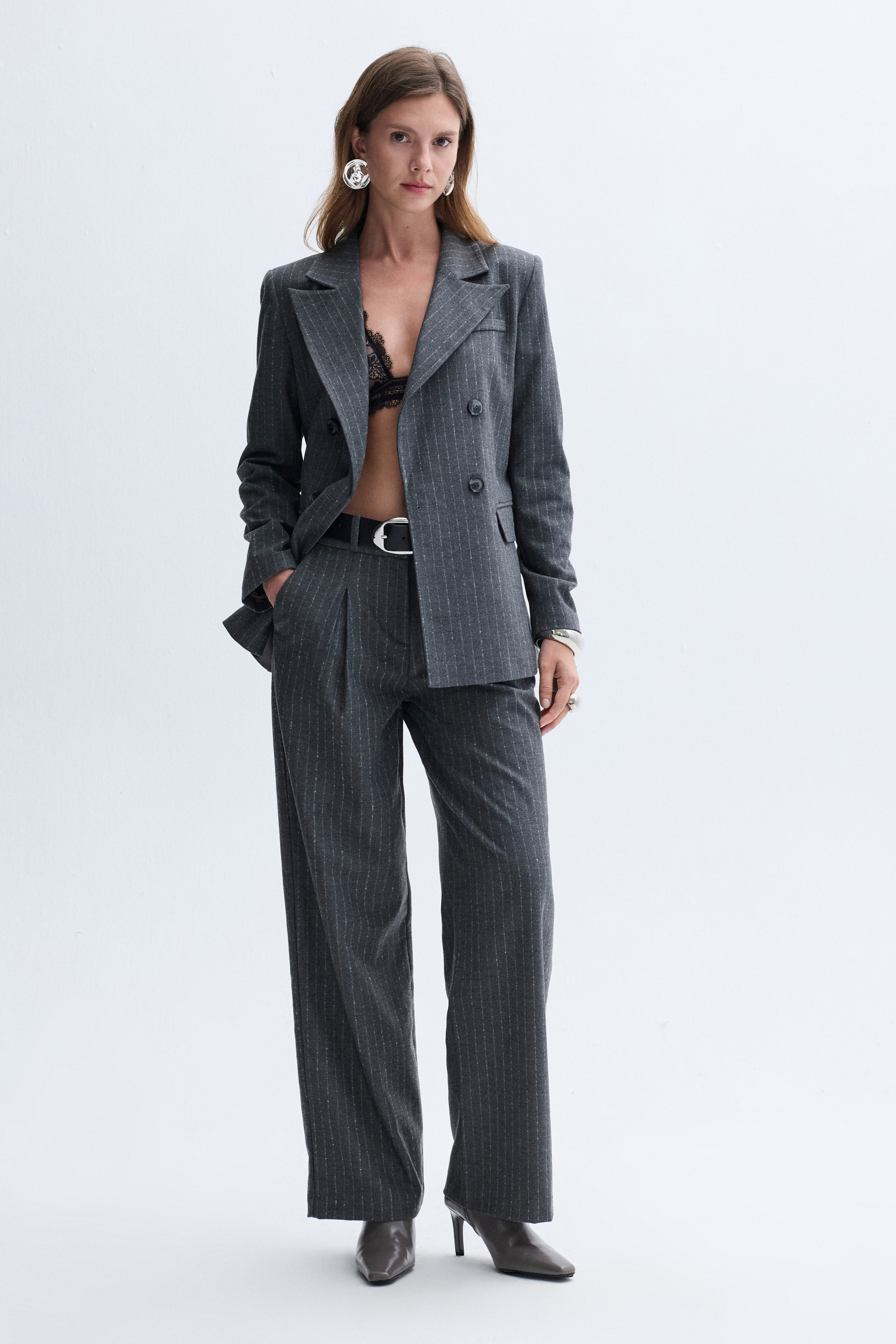 FITTED ÇİZGİLİ BLAZER CEKET